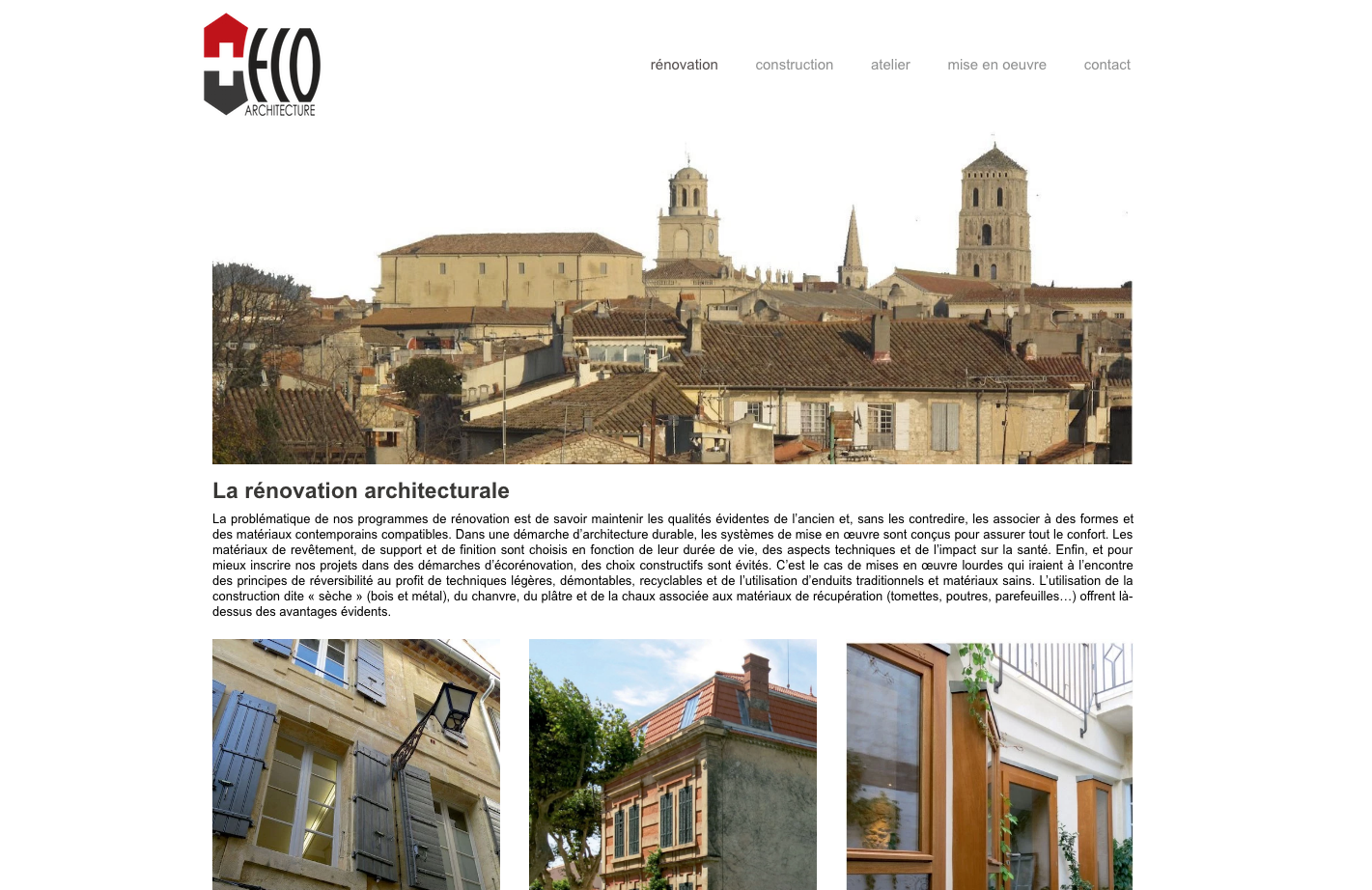 Réalisation de site Internet – Architecte à Arles Eric Bachy Architecture ECO